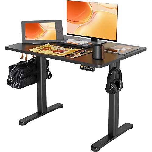 Claiks Electric Height Adjustable Standing Desk, 40x24 Inch, Black | Smooth Height Adjustment, 4 Memory Presets, Cable Management Hub&Hook, Stable Steel Frame, 176lbs Capacity, Easy Assembly - color: Black, size: 40
