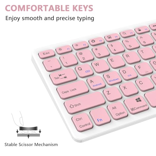TaIYanG Bluetooth Keyboard for iPad Wireless Keyboard Compatible with iPad A16 11th 10th Generation, 10.2(9th/8th/7th Gen), Air/Pro/Mini and All Bluetooth Devices (Light Pink) - color: Light Pink