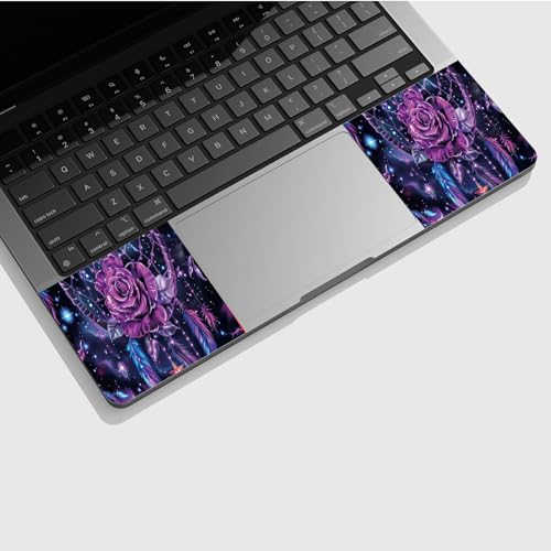 Universal Laptop Skin Sticker with 2 Wrist Pad Skins, Waterproof Scratch Resistant Vinyl Laptop Cover Decal, Cut to Fit for 11–15.6 Inch MacBook HP Dell Lenovo, Dream Purple Rose - color: Dream Purple Rose