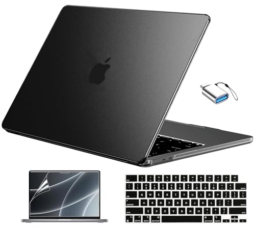 EooCoo for MacBook Air 13 inch Case M5/M4/M3/M2 2026-2022, Space Black | Scratch Resistant, Fit for Air 13.6", Hard Shell, Keyboard Cover, Screen Film & Type-C Included, A3449/A3240/A3113/A2681 - color: Original Space Black