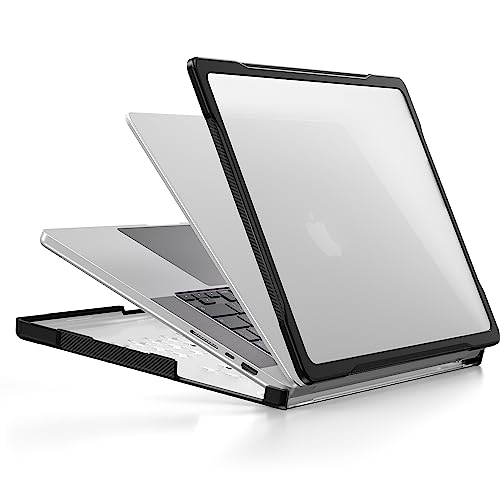 Batianda Ultimate Case for MacBook Pro 14 Inch 2026-2021, Translucent | Fits M5/M4/M3/M2/M1 Pro Max Chip Model, Heavy Duty Matte Translucent Rugged Protective Shell with Carbon Fiber Side Texture - color: X-Translucent