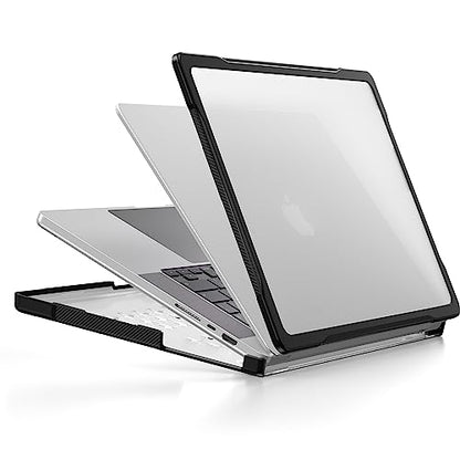 Batianda Ultimate Case for MacBook Pro 14 Inch 2026-2021, Translucent | Fits M5/M4/M3/M2/M1 Pro Max Chip Model, Heavy Duty Matte Translucent Rugged Protective Shell with Carbon Fiber Side Texture - color: X-Translucent