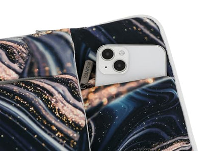 360° Protective Laptop Sleeve Case Bag with Muti-Pockets,Handle and Luggage Strap for iPad 12.9 inch,MacBook Pro Air 13" and 12.5 inch-13.3 inch Screen Laptop (Black Marble) - color: Black Marble, size: 12.5 inch-13.5 inch
