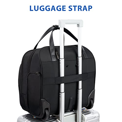 VANKEAN 15.6" Rolling Laptop Bag Waterproof RFID Travel Business Black