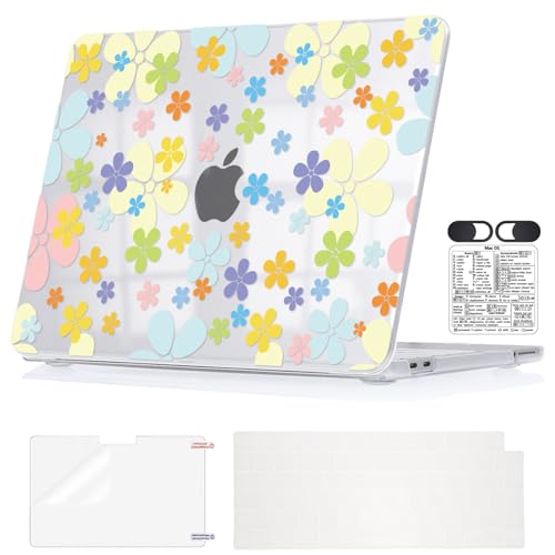 Vibrant Floral Hard Case for 2026 MacBook Neo 13 Inch A18 Pro A3404 | Lightweight Protective Clear Shell Cover. 5-in-1 Accessories Kit. Perfect for Students, Office & Travel. Not for Air /Pro 13" - color: Colorful Flowers