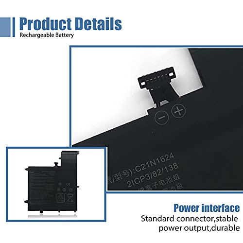 C21N1624 Laptop Battery Replacement for Asus Q325U Q325UA Q325UAR ZenBook Flip S UX370UA 1A 1B C4061T C4072T C4093T Series Notebook 0B200-02420000 7.7V 39Wh 5070mAh