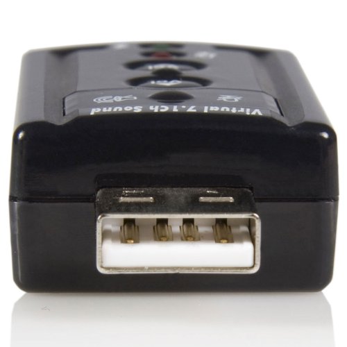 StarTech Virtual 7.1 USB Stereo Audio Adapter, USB 2.0, Tereo (ICUSBAUDIO7) | External Sound Card