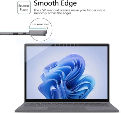 Megoo ArmorShield Tempered Glass Screen Protector for Surface Laptop 6 15" | Scratch Resistant, Ultra Clear, Smooth Touch, Fingerprint Resistant; Also Fits Surface Laptop 5/4/3, 2-Pack - size: Laptop 3–6 15"