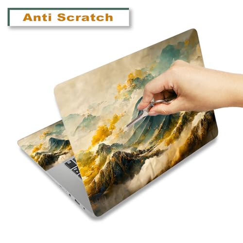 Laptop Decal Sticker Skin Cover, 12" 13.1" 13.3" 14" 15" 15.4" 15.6" Laptop Netbook Vinyl Skin Sticker Cover Notebook PC Protector (2 Wrist Pad Included), Removable Reusable, Mountain Sea of Clouds - color: Mountain Sea of Clouds