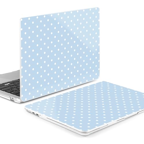 MEEgoodo for M5/M4/M3/M2 MacBook Air 15 inch Case 2026 2025 2024 2023, Case Fit Model (A3448/A3241/A3114/A2941) for MacBook Air 15.3 inch, Blue & White Polka Dots - color: Blue & White Polka Dots
