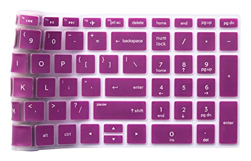 Keyboard Cover Compatible with 15.6" HP Pavilion x360 15-BR075NR, HP Envy X360 15M-BP012DX 15M-BP011DX 15M-BQ021DX, HP Pavilion 15-bs 15-bw 15-cb 15-cc 15-cd Series, 17.3" HP Envy 17M-AE111DX (Purple - color: Purple