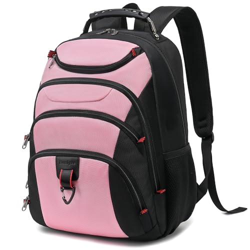 Boavan Laptop Backpack for men, 15.6 inch Laptop Bag with USB Port, Waterproof Travel Work Backpack Purse, Anti-Theft Teacher Nurse Doctor Casual Bookbags Office Business backpack，PinkBlack - color: Pinkblack, size: 15.6