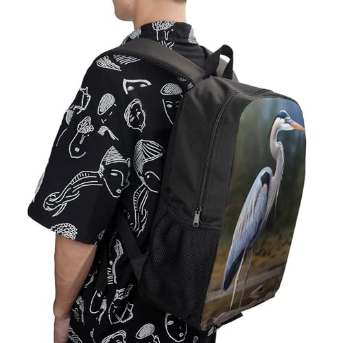 17 Inch Heron Laptop Backpack for Men Women Waterproof Lightweight Travel Backpack Commuter Bag Large Capacity Casual Daypack for Business Trip & Outdoor
