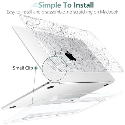 for MacBook Air 13 Inch (13.6 Inch) Case, M5/M4/M3/M2 Chip 2026 2025 2024 2023 2022, Hard Plastic Printed Cover with Screen Protector & Keyboard Cover & Dust Plugs, Clear Maps - color: Clear Maps