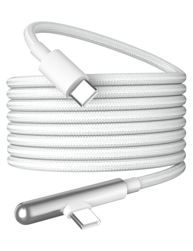 10FT USB C to USB C Cable Fast Charging 240W,10Foot Long for iPhone 16 Charger Cord,Right Angle Data Transfer Type C Charger Cable for iPhone 17 16/iPad Pro Air/Samsung S26 S25 S24 Ultra/MacBook,White - color: White, size: 10FT/3M