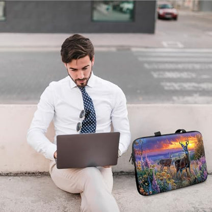 14" 15" Laptop Handle Bag Computer Bag,14.2" 15.4 inch Pouch Holder Notebook Sleeve Cover Compatible for Dell,Lenovo,Toshiba HP, Asus Notebook Messenger Briefcase-Elk Lavender - color: Elk Lavender