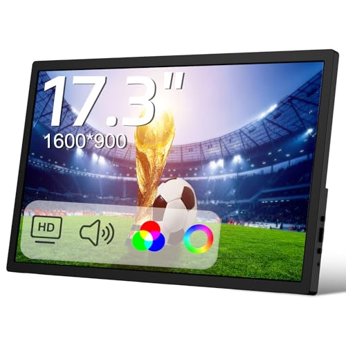 17.3 Inch Portable Monitor, HD+ 1600×900 Resolution, 16:9 Widescreen IPS Display, Ultra-Slim External Second Monitor for Laptop, Phone, PS5, Xbox, Switch, PC (17.3") - size: 17.3"