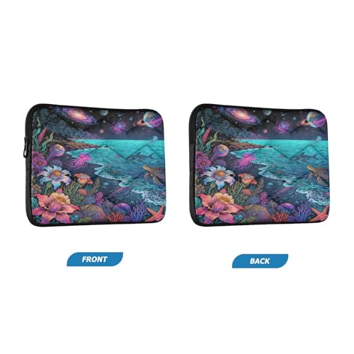 Marine and Space Padded Laptop Sleeve Case 13 Inch Soft Quilted Laptop Bag Waterproof Computer Sleeves - color: marine and space, size: Medium