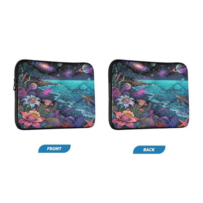 Marine and Space Padded Laptop Sleeve Case 13 Inch Soft Quilted Laptop Bag Waterproof Computer Sleeves - color: marine and space, size: Medium