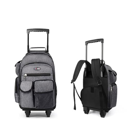 20" 2-in-1,Wheeled Travel Luggage Bag w/Telescopic Handle | Rolling Travel Luggage w/2 Wheels,Trolley Suitcase,Spacious Storage Design,2560-20''-Grey - color: JH-2560-Grey-20