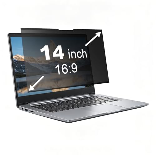 Magnetic Laptop Privacy Screen 14 Inch, Removable Laptop Screen Privacy for 16:9 Computer Monitor, Anti Blue Light Glare & Anti Scratch Magnetic Laptop Privacy Filter - size: 14" 16:9