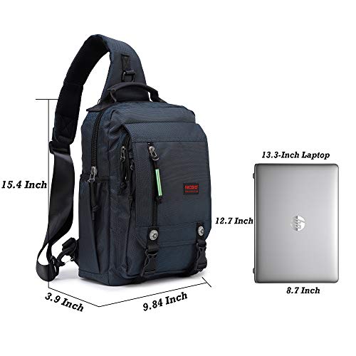 NICGID Sling Bags Chest Shoulder Backpacks, Laptop Backpack Crossbody Messenger Bag Travel Outdoor Men Women - color: Blue-2483, size: 13.3 inch
