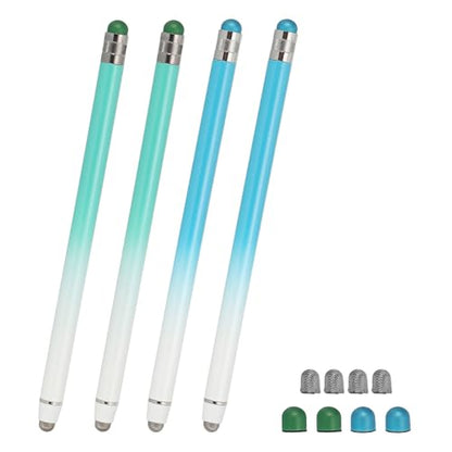 PATIKIL 4 Pcs Stylus Pens for Touch Screens, 2 in 1 High Sensitivity Universal Pen Capacitive Stylus for Phone Tablets Laptop Touch Screen Devices, Blue Green - color: Blue Green