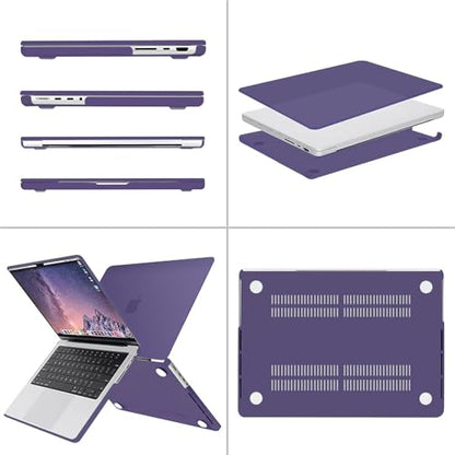 MOSISO Compatible with MacBook Pro 14 inch Case M5 2026 M4 2025 M3 M2 M1 2024-2021 A3427 A3426 A3434 A3112 A3185 A3401 A2918 A2992 A2779 A2442,Hard Case&Keyboard Skin&ScreenFilm&Pouch, Imperial Purple - color: Imperial Purple