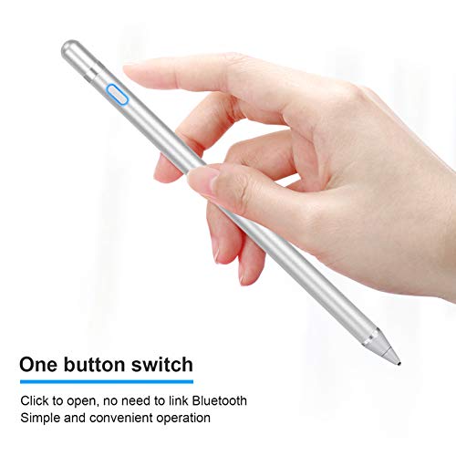 Stylus Digital Pen for Touch Screens, Active Pencil Fine Point Compatible with iPhone iPad and Other Tablets for Drawing and Handwriting (Silver) - color: silver