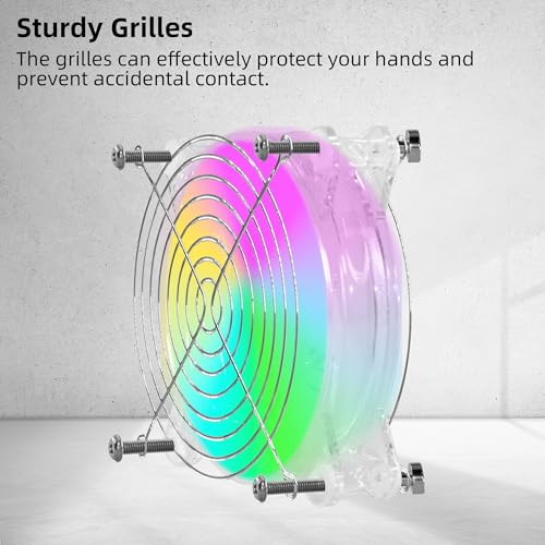 4.72" 120mm Small 5V USB Fan with Magnetic Screws Quiet LED PC Cooling Fan | with Vibrant Lighting and Portable USB Powered, for Laptop Mini PC TV Box Cabinet Server Electronic Devices A/V Equipment - size: 120mm