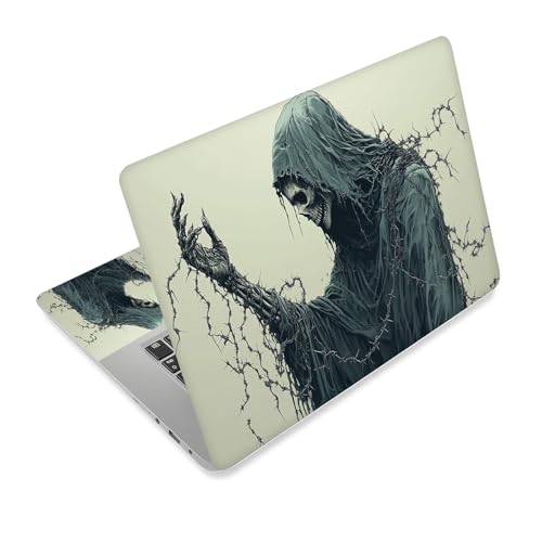Universal Laptop Skin Sticker Decal,15.6 Inch Laptop Vinyl Cover for 13" 14" 15.6" Laptop,Scratch-Resistant Waterproof Protector Wrap,Reusable with Wrist Pads,Barbed Reaper Wraith - color: Barbed Reaper Wraith