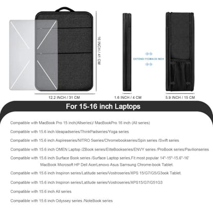 Travel Laptop Backpack with Small Case for 15-16 inch Notebooks, Slim & Expandable Computer Bag for College Business Commute for Men and Women,Black - color: Black