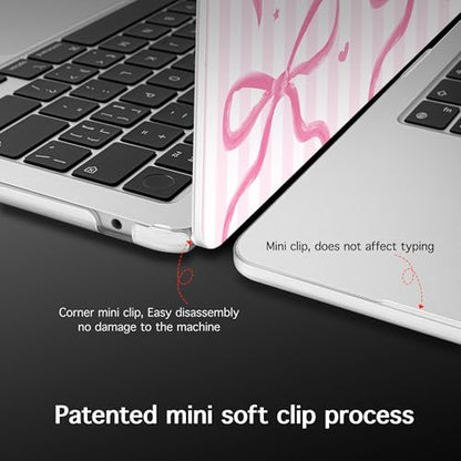 for 2026 MacBook Air 13-inch Laptop Case M5 2026 M4 2025 M3 2024 M2 2022 Release Model A3449 A3240 A3113 A2681, Hard Shell Cover for MacBook Air 13.6 inch, Bows-Stripe - color: Bows-Stripe