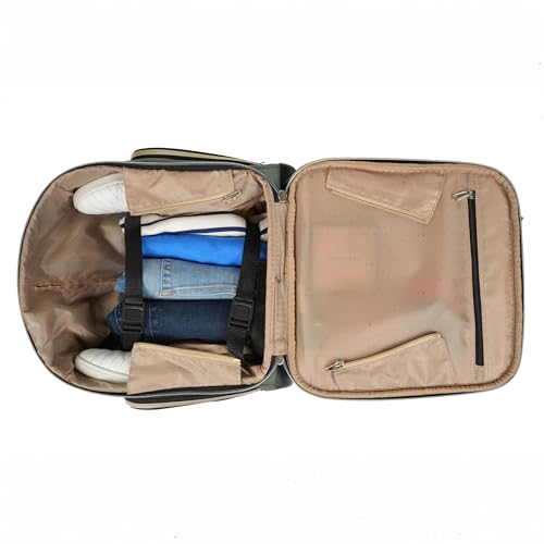 Kenneth Cole REACTION Chelsea Chevron Quilted Luggage, Olive, Underseater, 17-Inch Carry On - color: Olive, size: 17-Inch Underseater