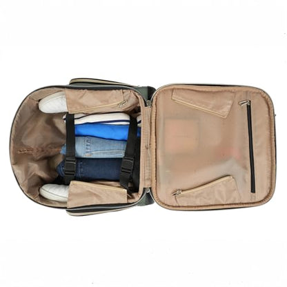 Kenneth Cole REACTION Chelsea Chevron Quilted Luggage, Olive, Underseater, 17-Inch Carry On - color: Olive, size: 17-Inch Underseater