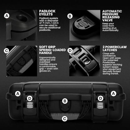 NANUK 910 Empty Waterproof Hard Case – 14.3” x 11.1” x 4.7”, Protective Case for Gear – Impact-Resistant, Dustproof, Airline Carry-On Approved – Made in Canada, Black - color: Black, style: Empty