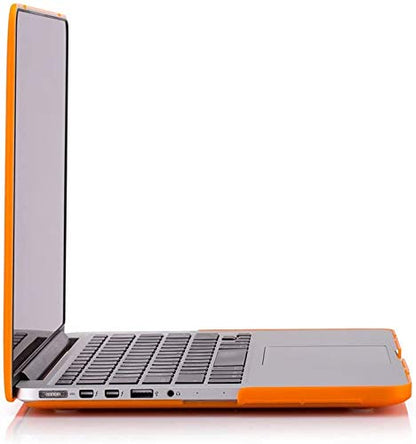 RUBAN Case Compatible with MacBook Pro 13 inch 2015 2014 2013 2012 (A1502 & A1425 Models), Plastic Hard Shell Case & Keyboard Cover for Old Version MacBook Pro Retina 13 Inch, Orange - color: Orange