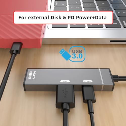 chenyang USB C Hub,3 in 1 USB C to HDMI 4K@120hz/USB 3.0 10Gbps/USB PD 100W Charging Multi-Port Adapter - style: HDMI PD 100W