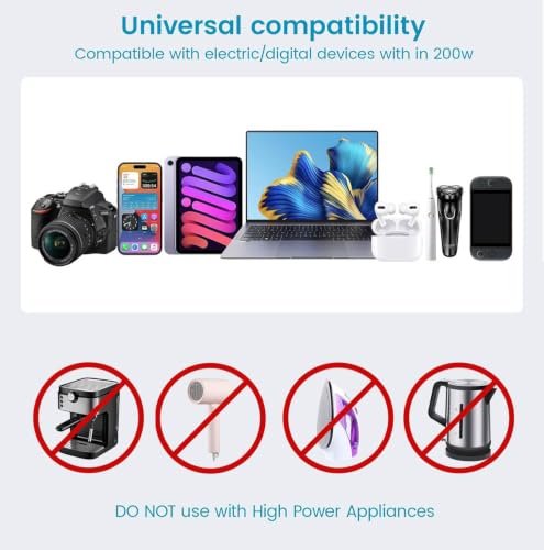 BESTEK 220V to 110V Converter with USB-C 35W, US to Europe Power Converter | with AU/EU/UK/India/South Africa Plug Adapter - color: Pearl White