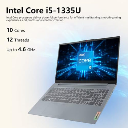 Delca Customized Laptop Made with Lenovo IdeaPad Slim 3i Business Laptop | 15.6" FHD Anti-Glare | Intel 10-core i5-1335U | 16GB DDR5 256GB/512GB/1TB/2TB SSD | Wi-Fi 6 Long Battery Life Win 11