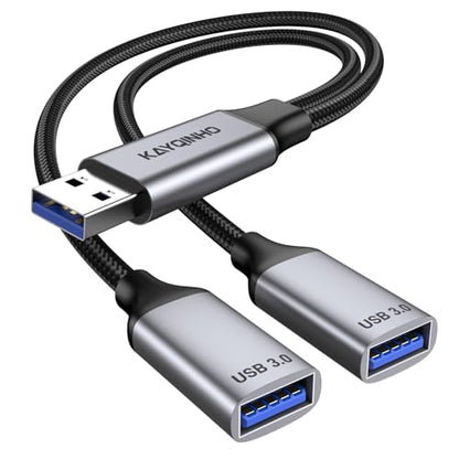 USB 3.0 Splitter 1 in 2 Out, USB Splitter Y Cable, USB Male to 2 Female Cable for PC, Tablet, Laptop, MacBook, Keyboard, PS4, PS5, Mouse, FlashDrive, LED, Etc. - size: 1 Pack