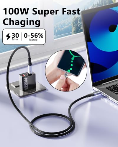 4.92FT USB C to USB C Cable Compatible with Thunderbolt 4/3, USB 3.2 Gen 2 20Gbps High Speed Data Transfer, 100w Fast Charging 8K@30Hz & 4K@120Hz USB C Video Cable for Monitor, Hub,dispaly Cord - size: 4.92 ft