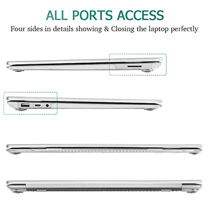 May Chen Case for 13.5" Microsoft Surface Laptop 3/4/5 with Alcantara Palm Rest Model 1867 1958 1959 (2019 2021 2022), Plastic Hard Shell Case with Keyboard Cover + Screen Protector, Crystal Clear - color: Crystal Clear