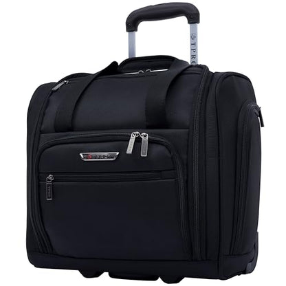TPRC 15” Underseat Carry-On Luggage Airline Approved Personal Item with USB Charging Port, Black - color: Black