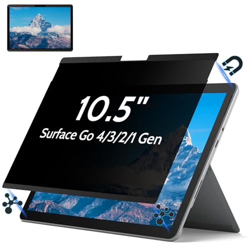 IPROKKO Magnetic Removable Privacy Screen Protector for Microsoft Surface Go 4/3/2/1 10.5 Inch (2018-2023), Matte Anti Glare Blue Light Scratch Spy Laptop Computer Monitor Screen Filter Compatible With Webcam & Pen - size: Surface Go 4/3/2/1 10.5"