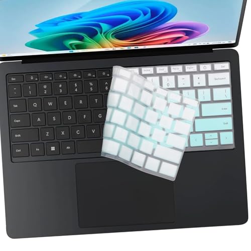 2 PCS Keyboard Cover for 2025 2024 Microsoft Surface Laptop 7(7th Edition Copilot+ PC) 13.8 & 15 inch US Layout Keyboard Skin-MGreen+Clear - color: MGreen+Clear