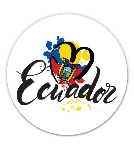 Ecuador - 3" Vinyl Sticker - for Car Laptop I-Pad Phone Helmet Hard Hat - Waterproof Decal - size: 3"