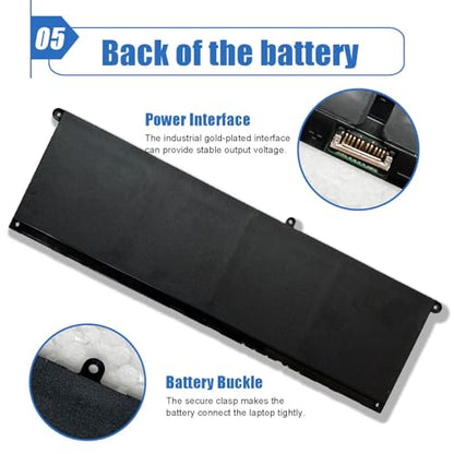 54Wh V6W33 Battery Compatible with Dell 15 3511 3520 3515 3510 5510 5515 5518 5310 5635 5625 5630 Latitude 3320 3330 3420 3520 Vostro 3515 3525 Series 15V 4-Cell - size: 11.22*3.51*0.21 inch V6W33