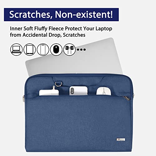 Voova Laptop Case 13 14 15 16 17 Inch with Shoulder Strap, Waterproof Laptop Bag Sleeve Slim Briefcase - color: Blue, size: 17-17.3 Inch