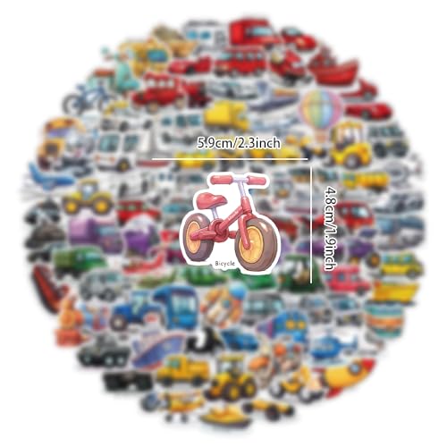 200 Pcs Car Stickers Bulk.Truck Stickers for Kids Classroom Boys Girls School,Construction Pack Sticker for Book Water Bottles Phone Case Laptop - color: Car Stickers